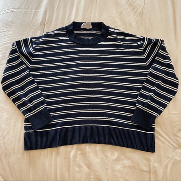 Everlane Women’s Sweater in Navy and White Stripes Size M - Picture 1 of 6